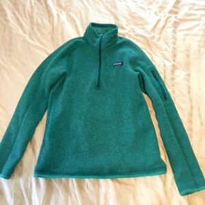 Patagonia quarter zip fleece - green - M